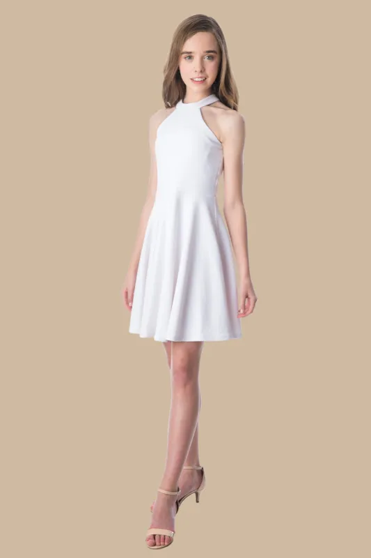 Halter Dress in White sold by Un Deux Trois