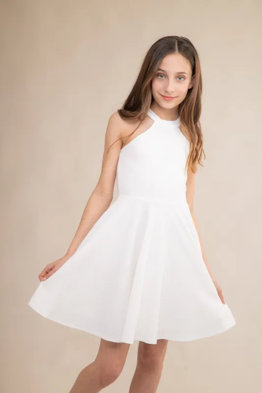 Halter Dress in Ivory sold by Un Deux Trois