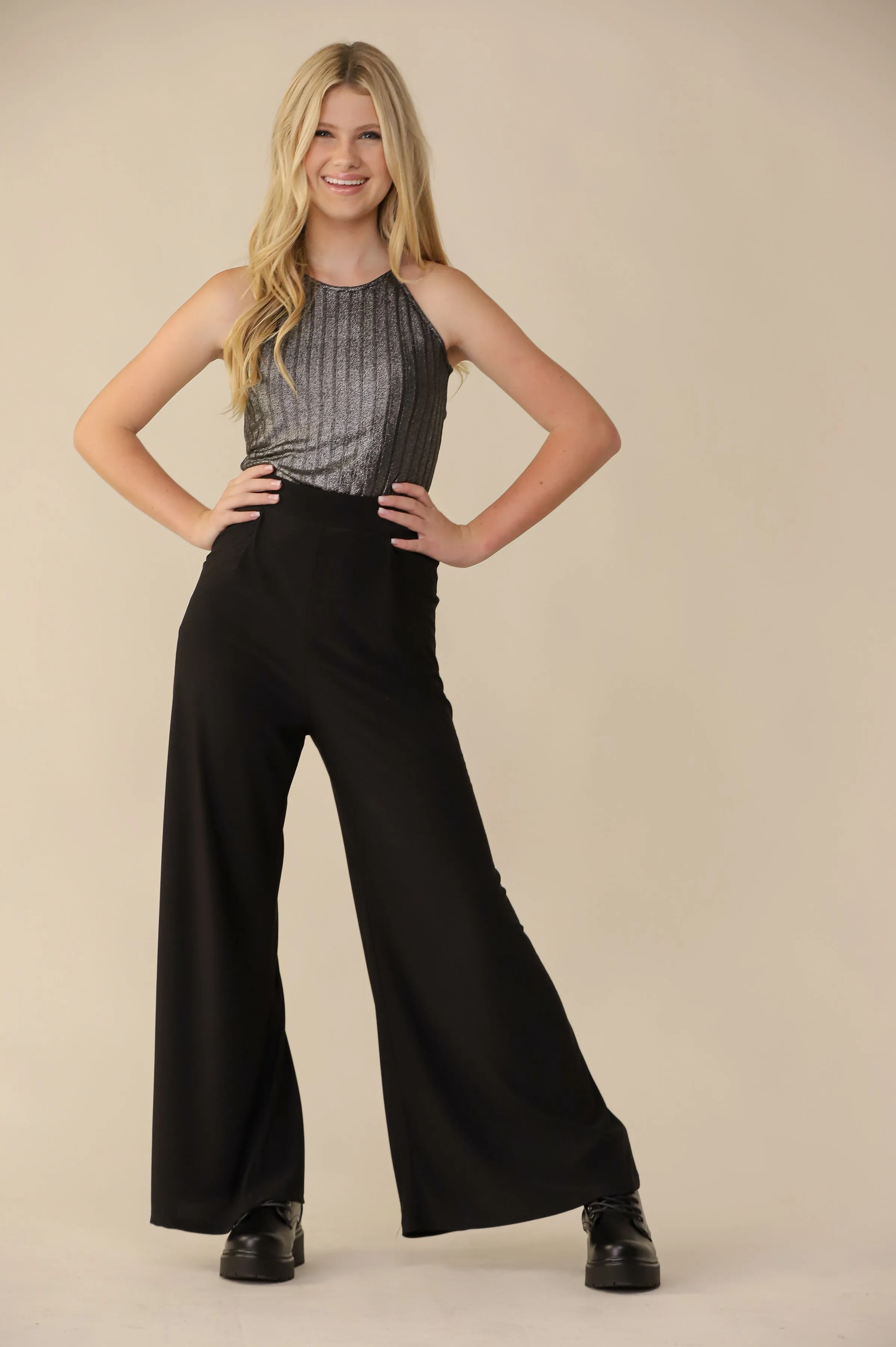 Wide Leg Pant in Black sold by Un Deux Trois