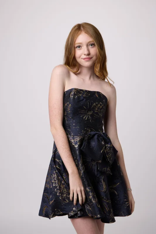 Strapless Jacquard Bow Dress sold by Un Deux Trois