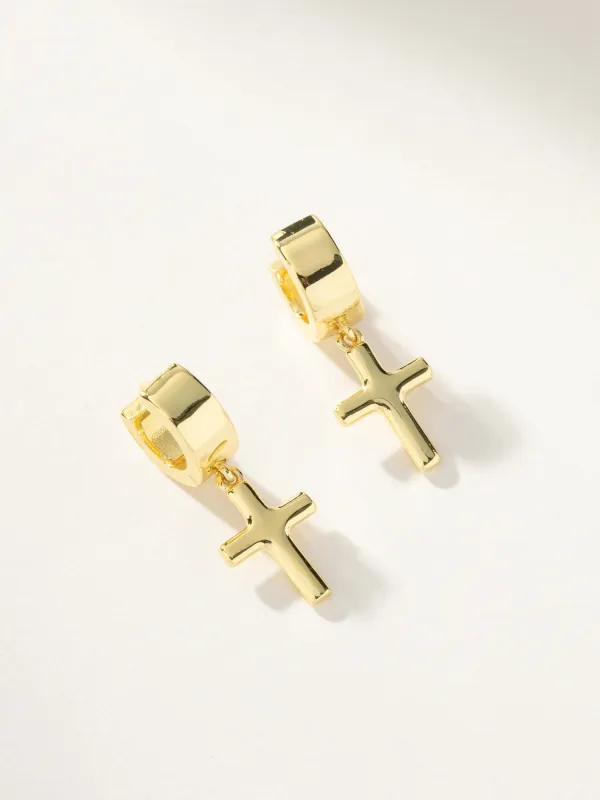 Bold Cross Huggie Earrings sold by Uncommon James