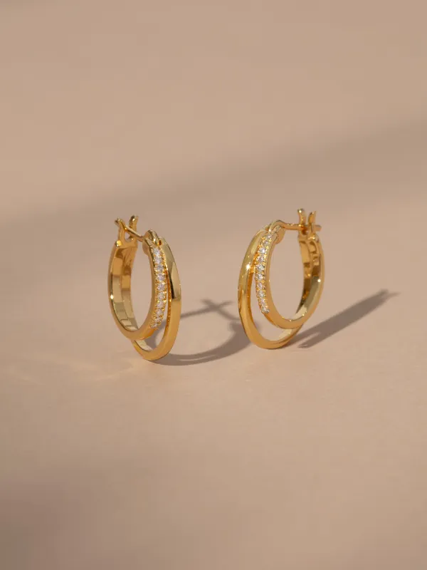 Vermeil Double Huggie Earrings sold by Uncommon James