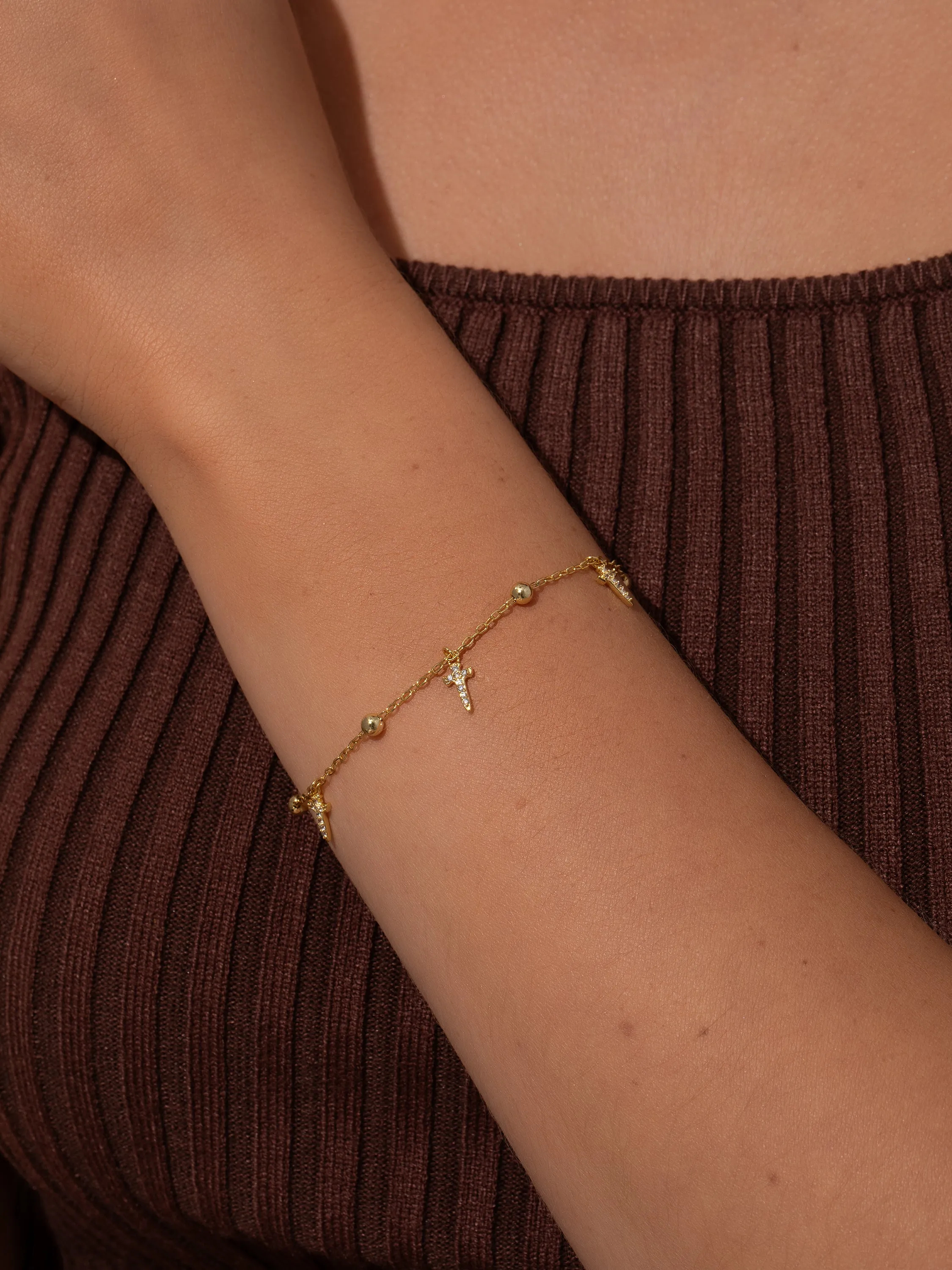 Higher Shine Cross and Chain Bracelet sold by Uncommon James product image thumbnail 2