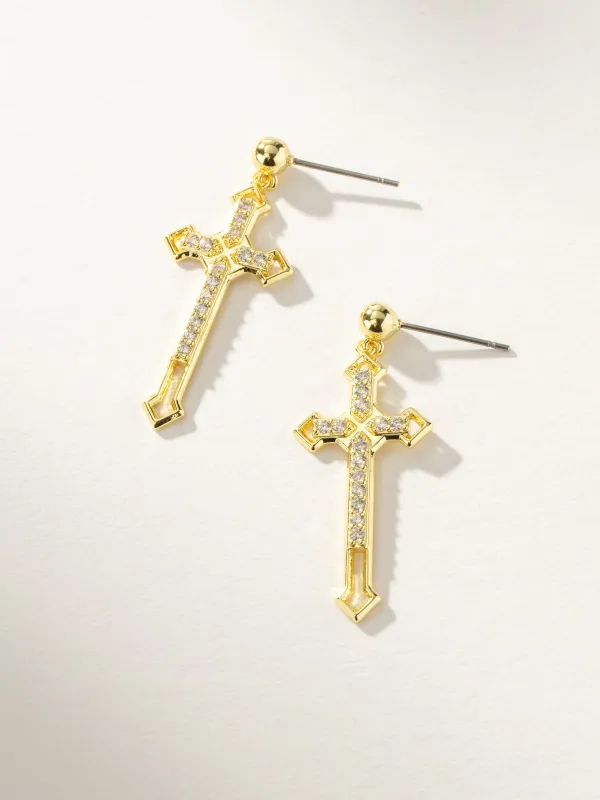 Powerful Statement Cross Earrings made by Uncommon James