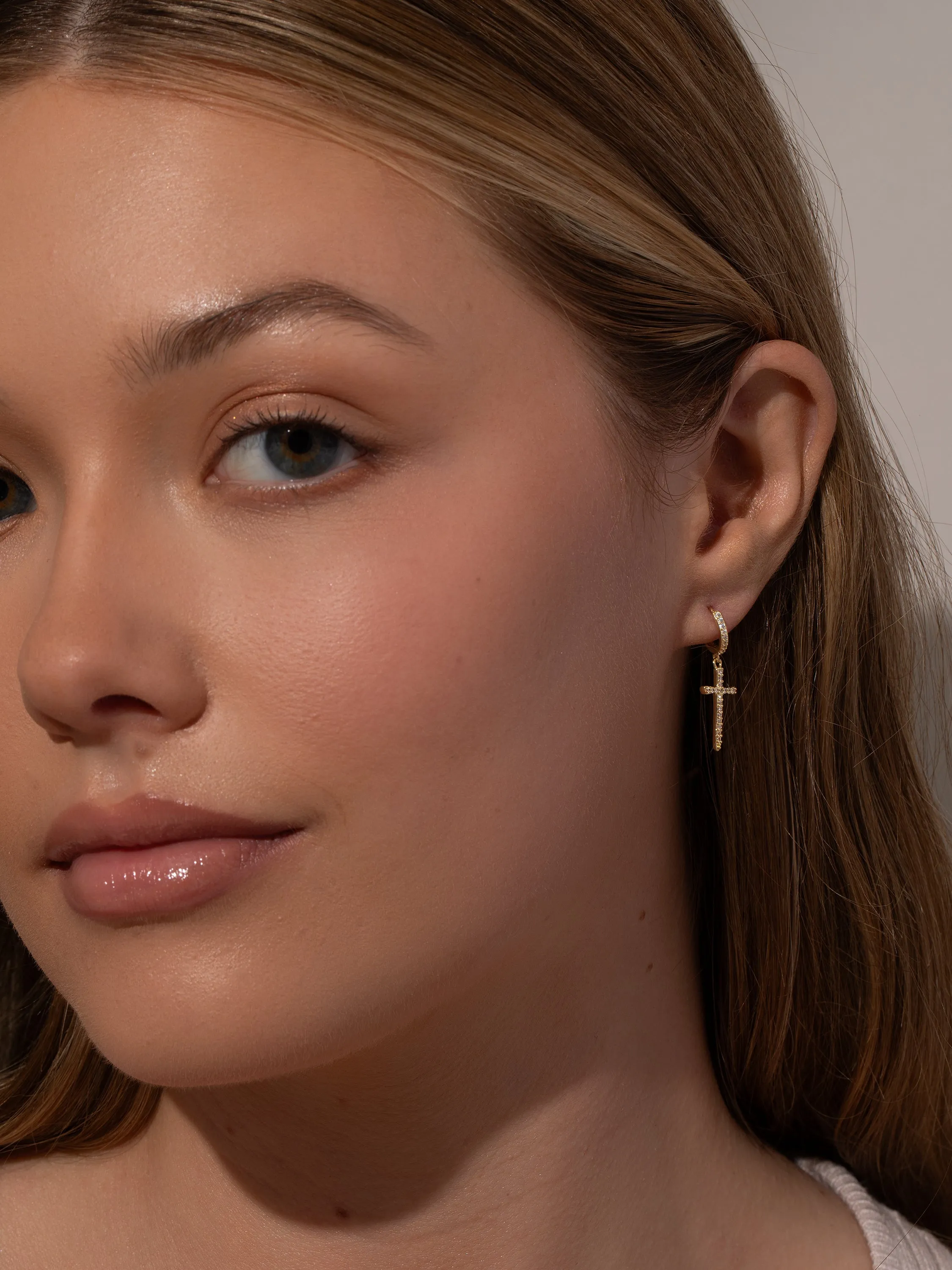 Higher Shine Cross Huggie Earrings sold by Uncommon James product image thumbnail 3
