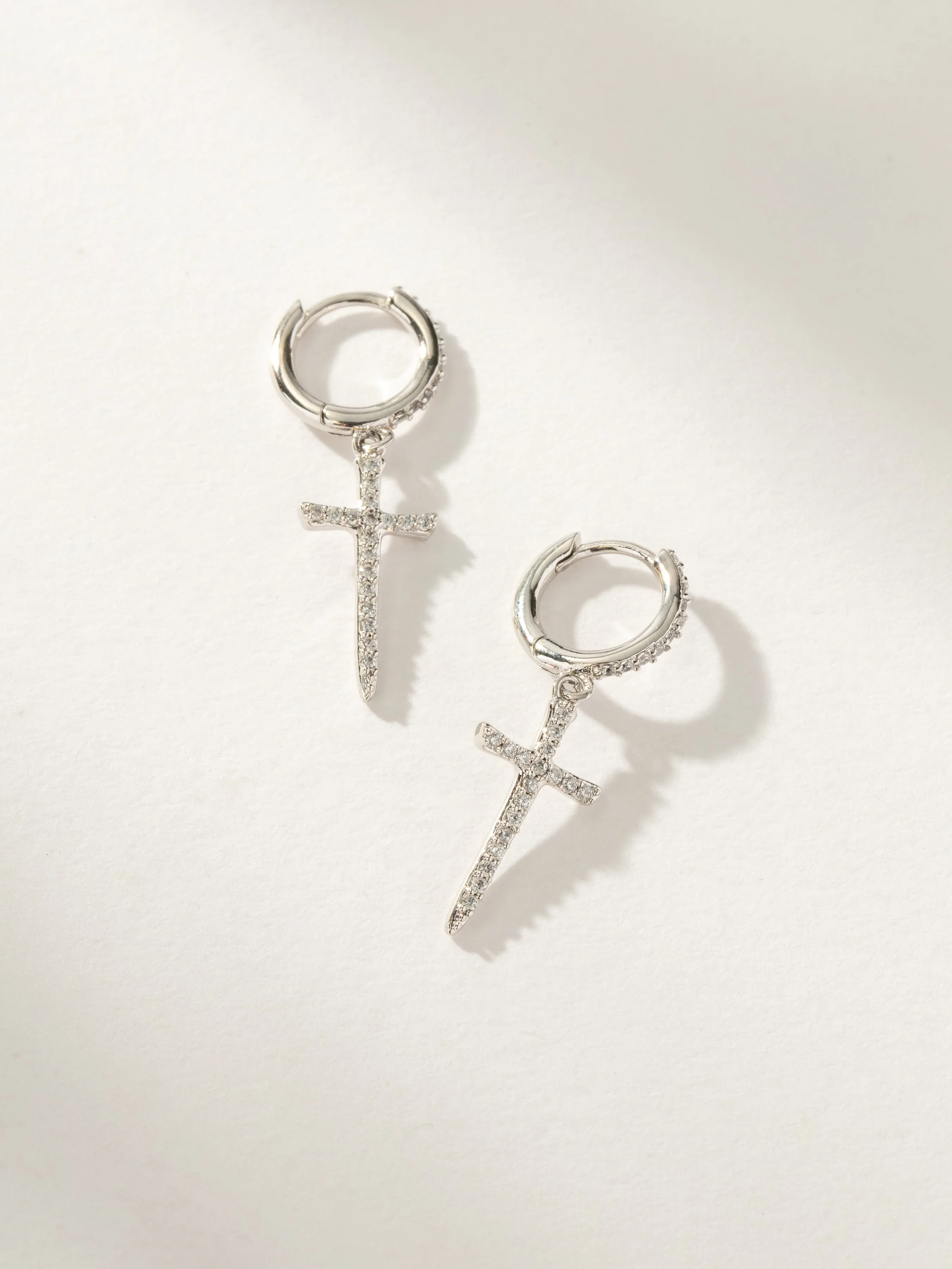 Higher Shine Cross Huggie Earrings sold by Uncommon James product image thumbnail 5