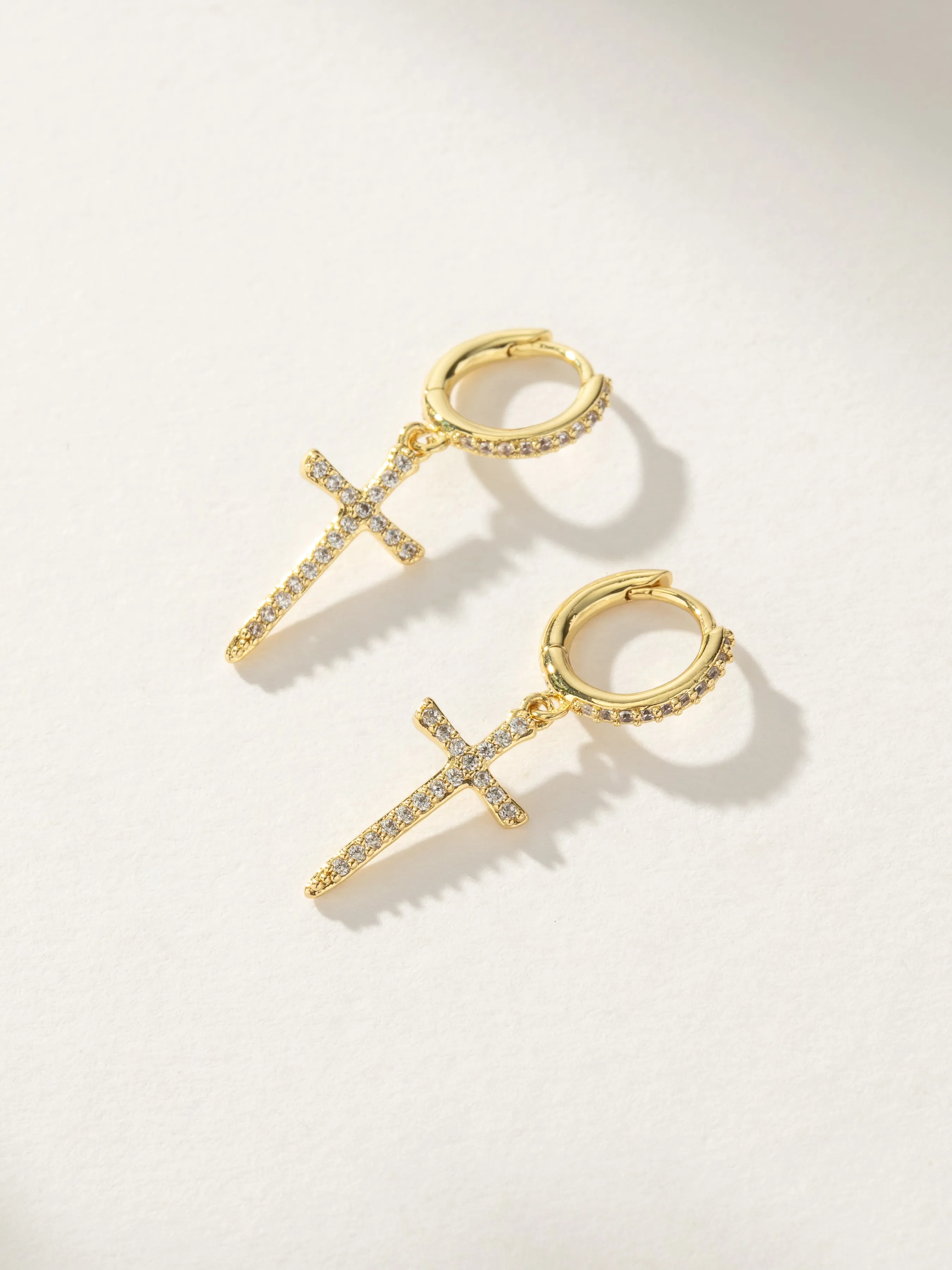 Higher Shine Cross Huggie Earrings sold by Uncommon James product image thumbnail 2