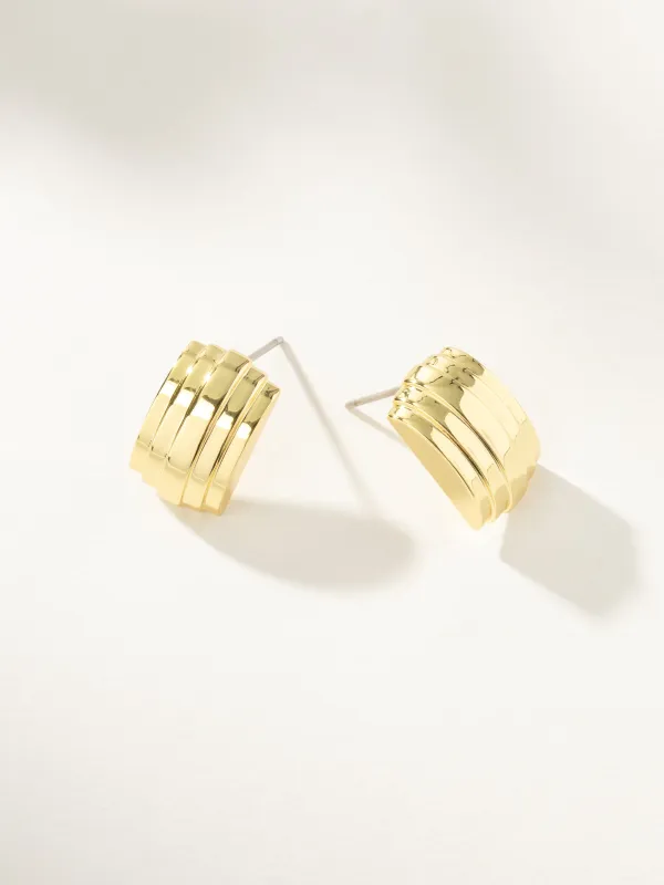 Mirror Ribbed Earrings made by Uncommon James