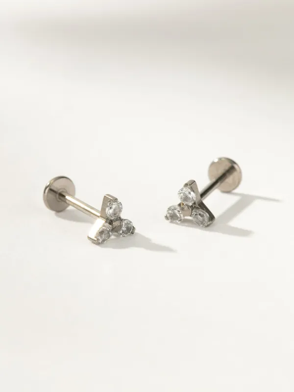 Diamond Cluster Titanium Flat Back Earring sold by Uncommon James