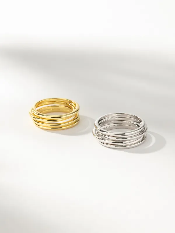 Simple Band Ring Stack (Set of 4) made by Uncommon James