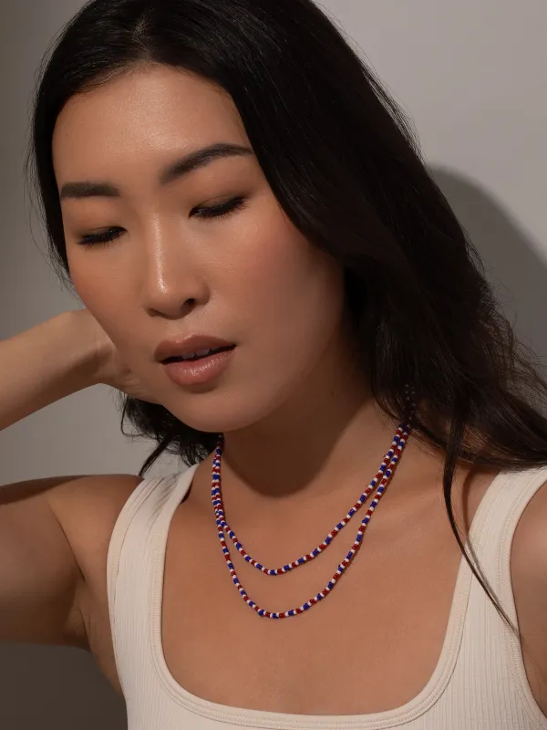 Old Glory Beaded Necklace (Set of 2) made by Uncommon James