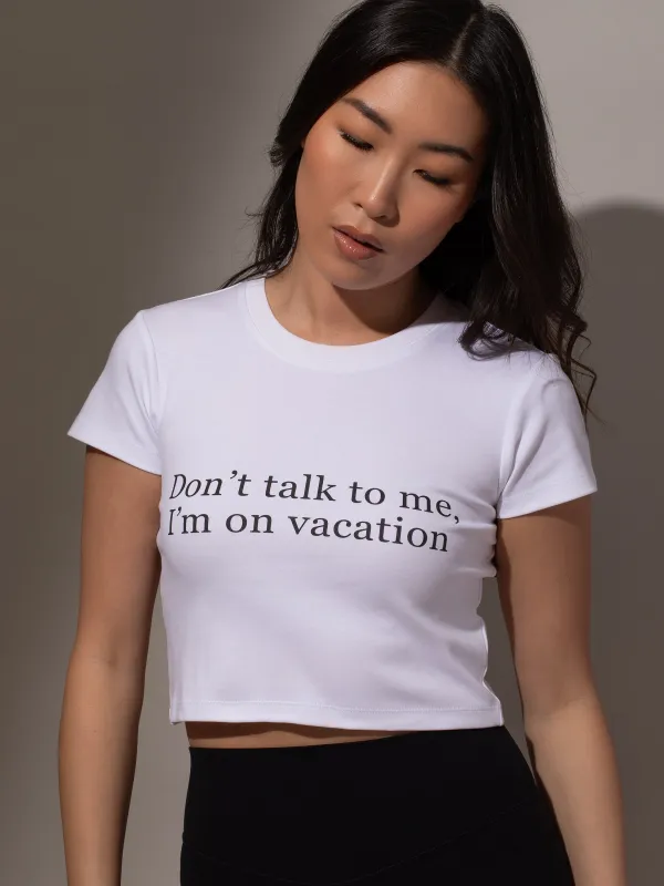 Vacationing Fitted Crop Top made by Uncommon James