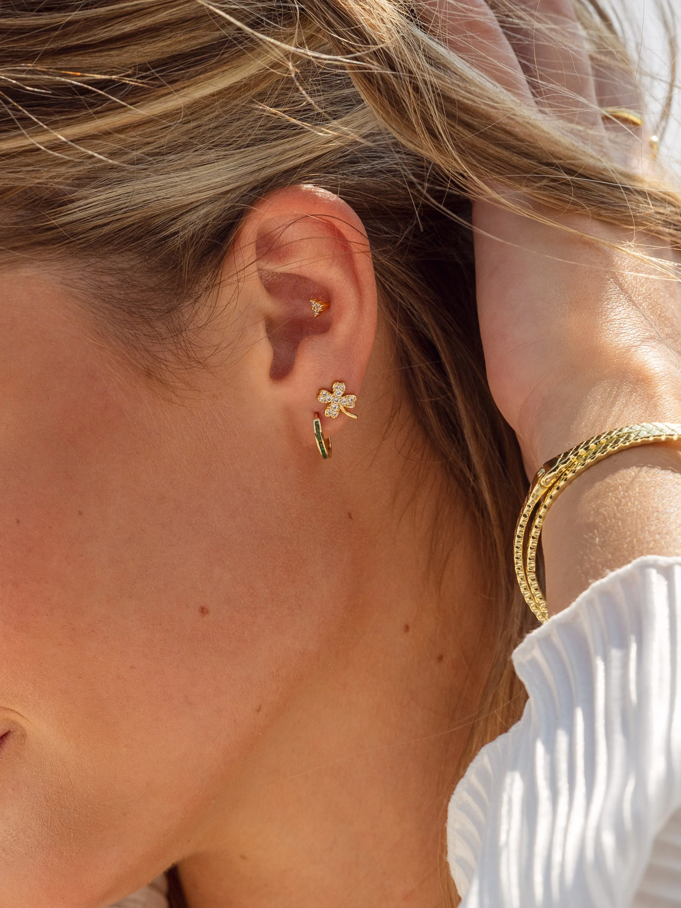 Green With Envy Huggie Earrings sold by Uncommon James product image thumbnail 3