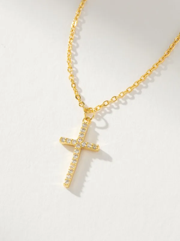 Pavé Cross Necklace made by Uncommon James