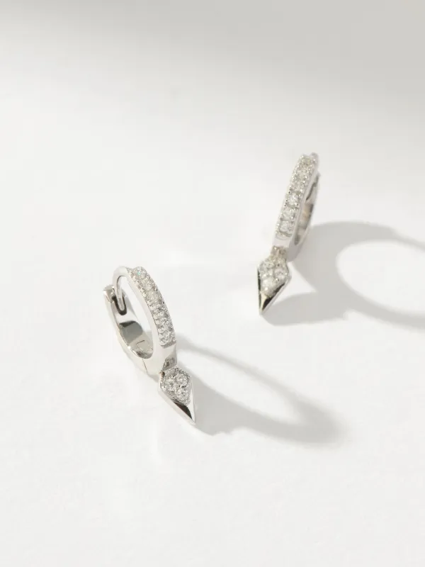 Tipping Point Pavé Huggie Earrings sold by Uncommon James