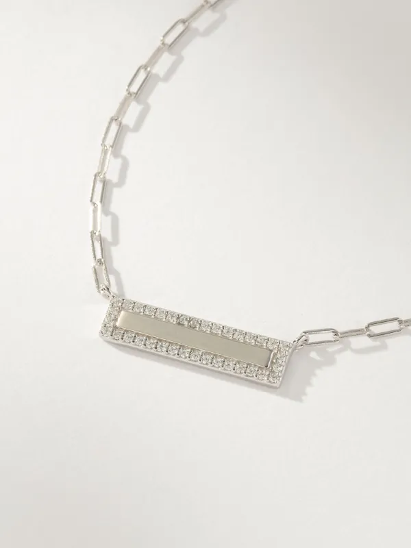 Pavé Bar And Chain Necklace sold by Uncommon James