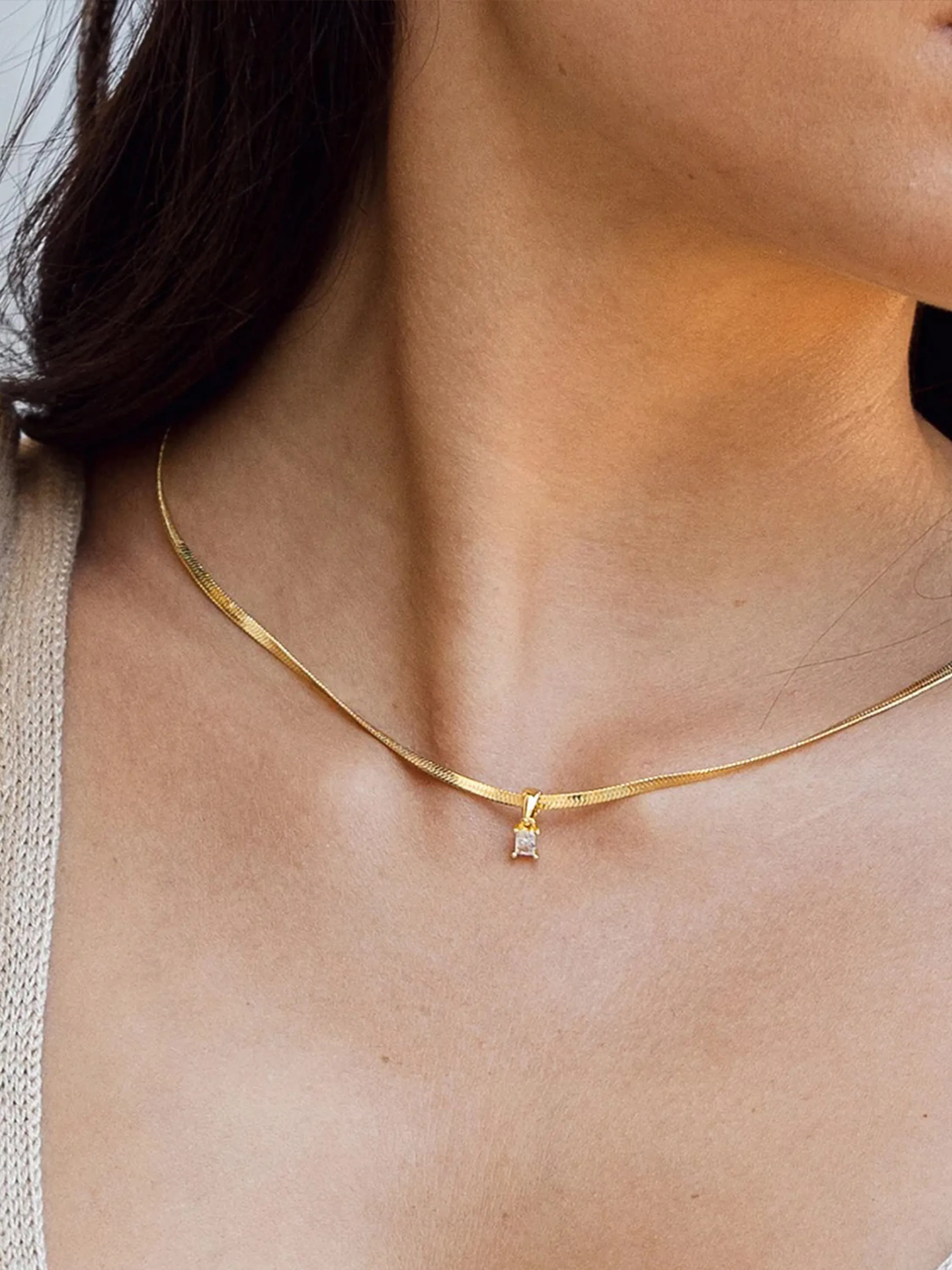 Work It Herringbone Chain Necklace sold by Uncommon James product image thumbnail 4