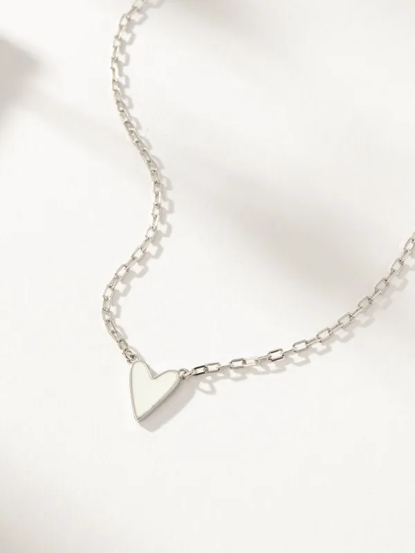 Mini White Heart Necklace sold by Uncommon James