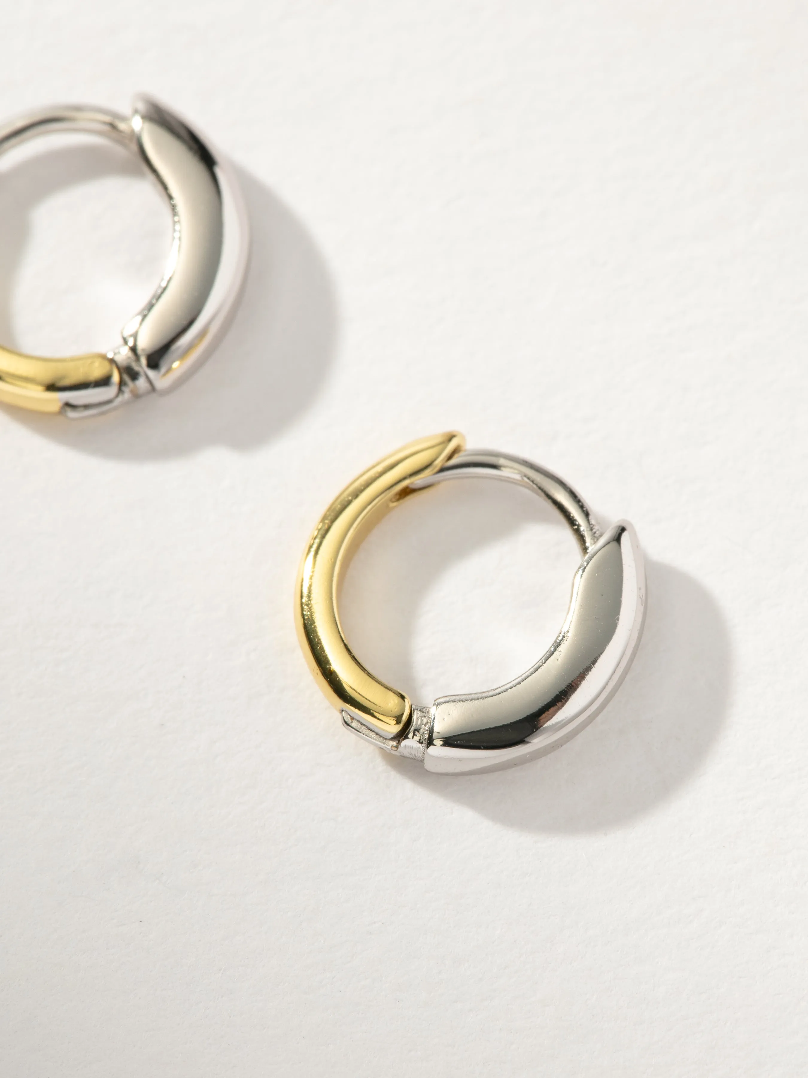Mixed Metal Huggie Earrings sold by Uncommon James product image thumbnail 4