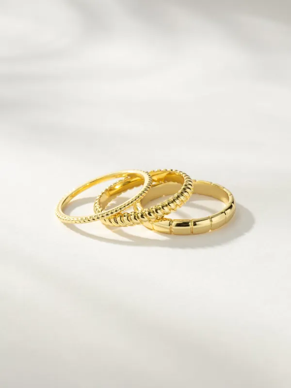 Vortex Textured Ring Stack (Set of 3) made by Uncommon James