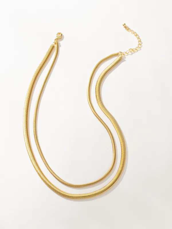 Layered Flat Snake Chain Necklace sold by Uncommon James