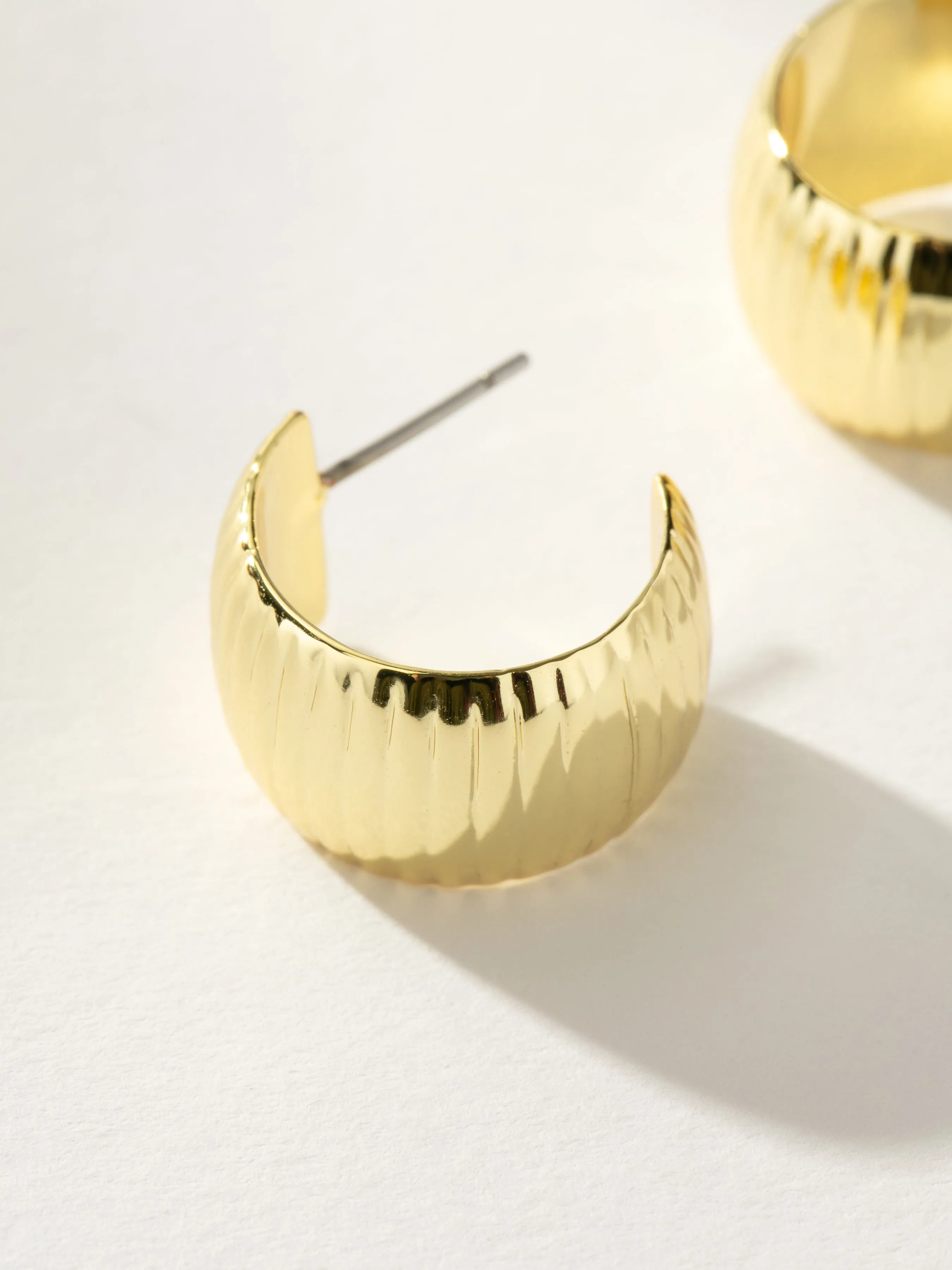 Ribbed Statement Hoop Earrings sold by Uncommon James product image thumbnail 3