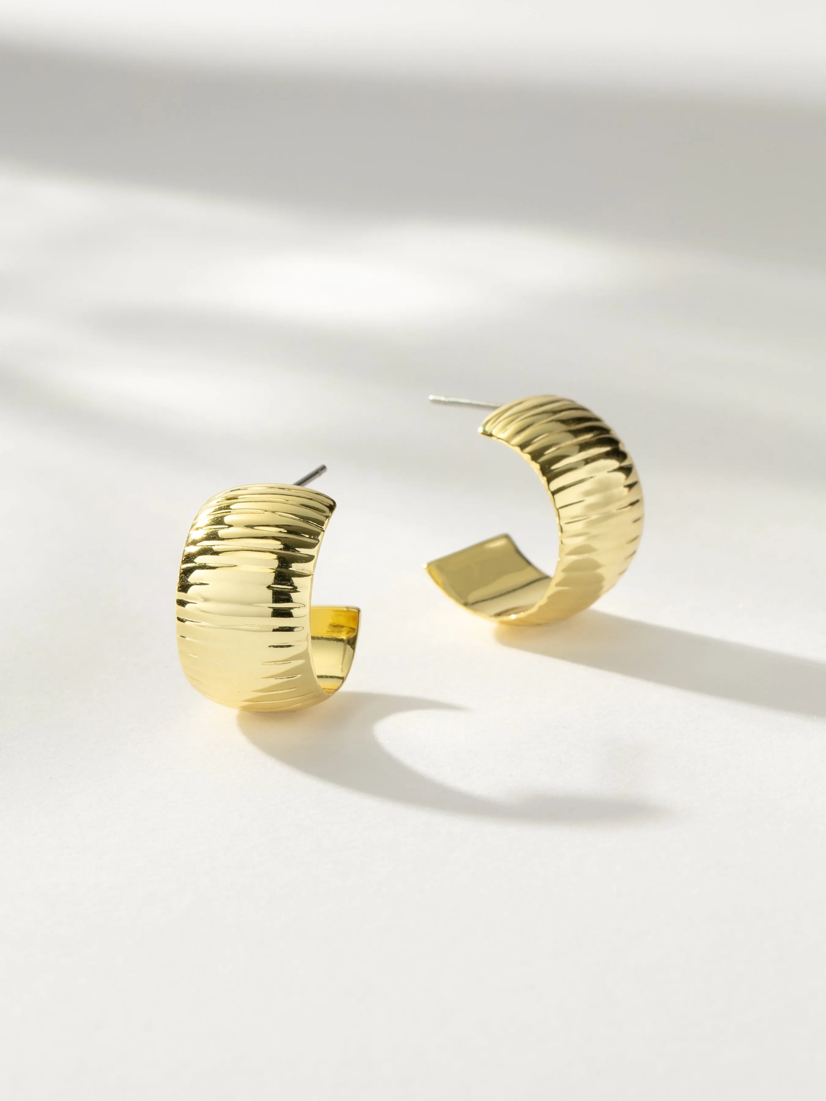 Ribbed Statement Hoop Earrings sold by Uncommon James product image thumbnail 2