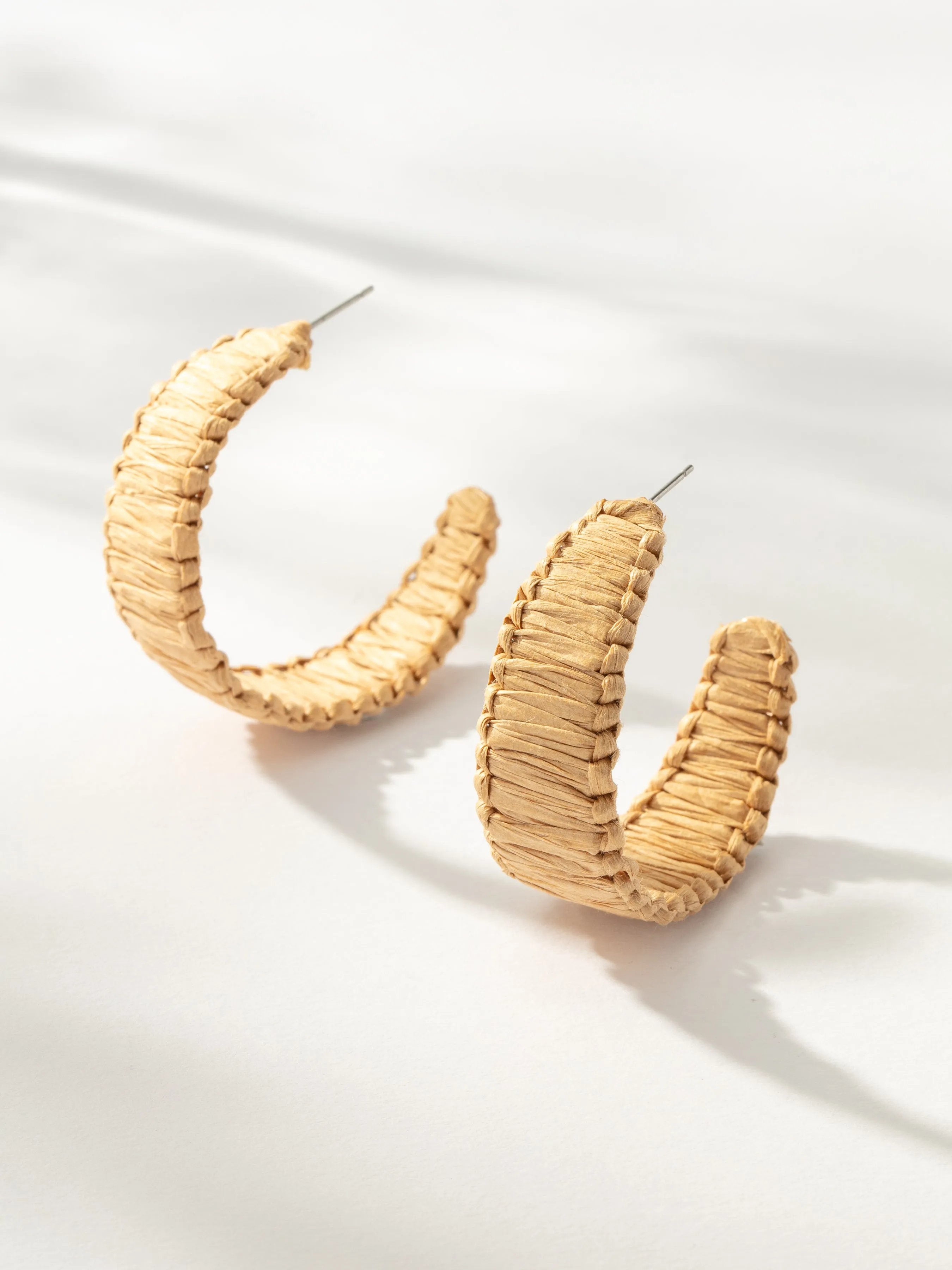 Raffia Woven Hoop Earrings sold by Uncommon James product image thumbnail 3