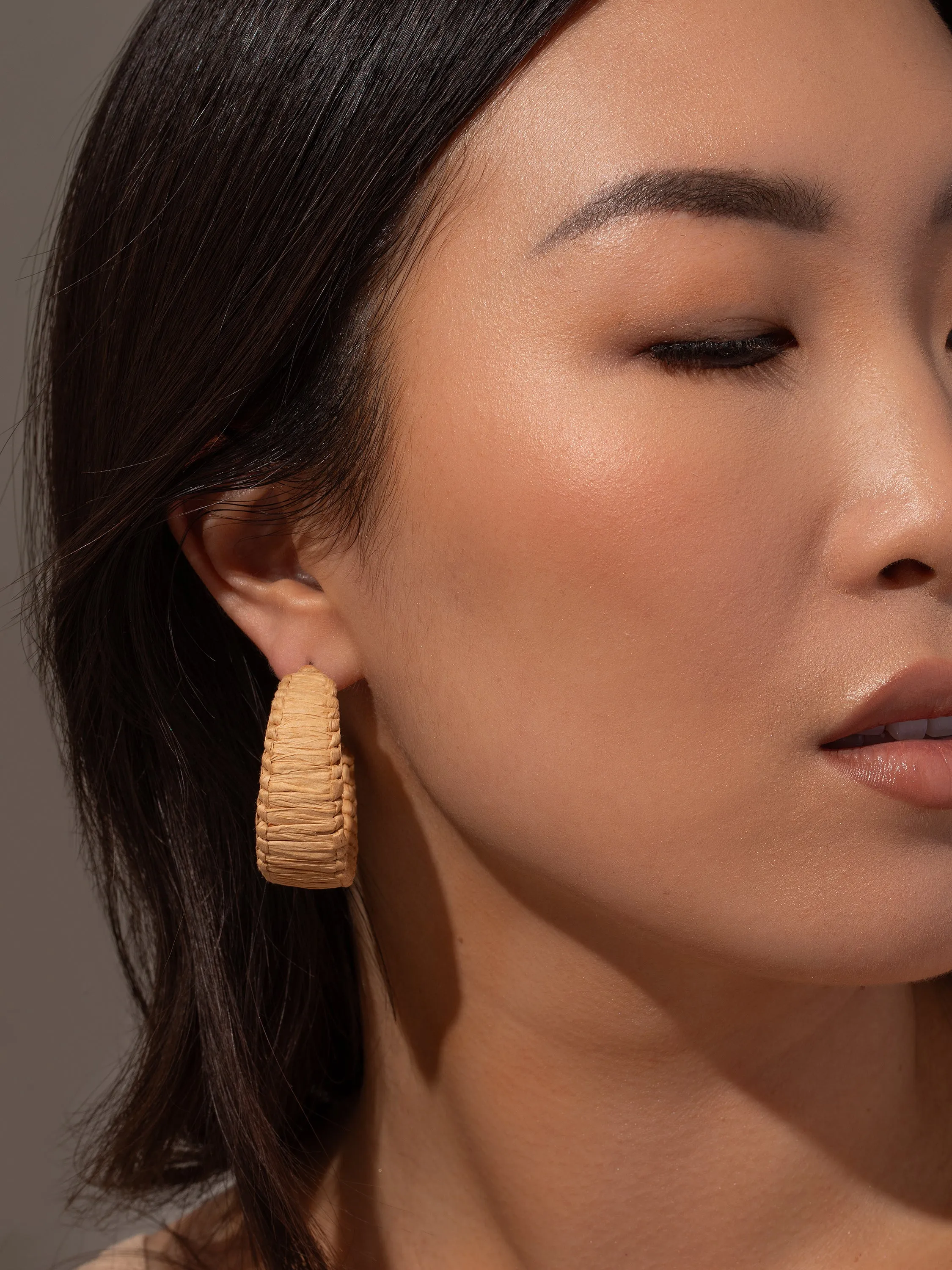 Raffia Woven Hoop Earrings sold by Uncommon James product image thumbnail 2