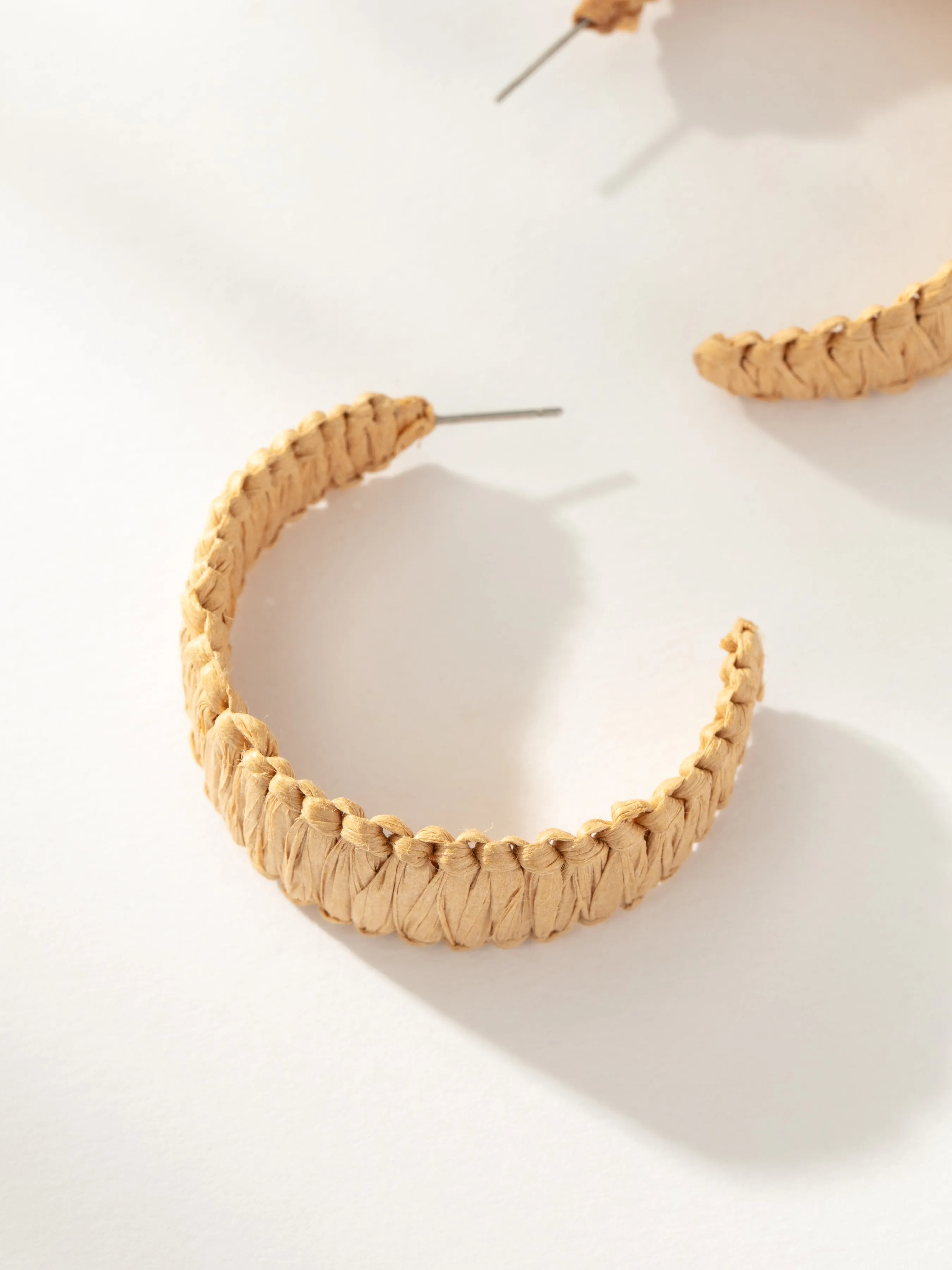 Raffia Woven Hoop Earrings sold by Uncommon James product image thumbnail 4