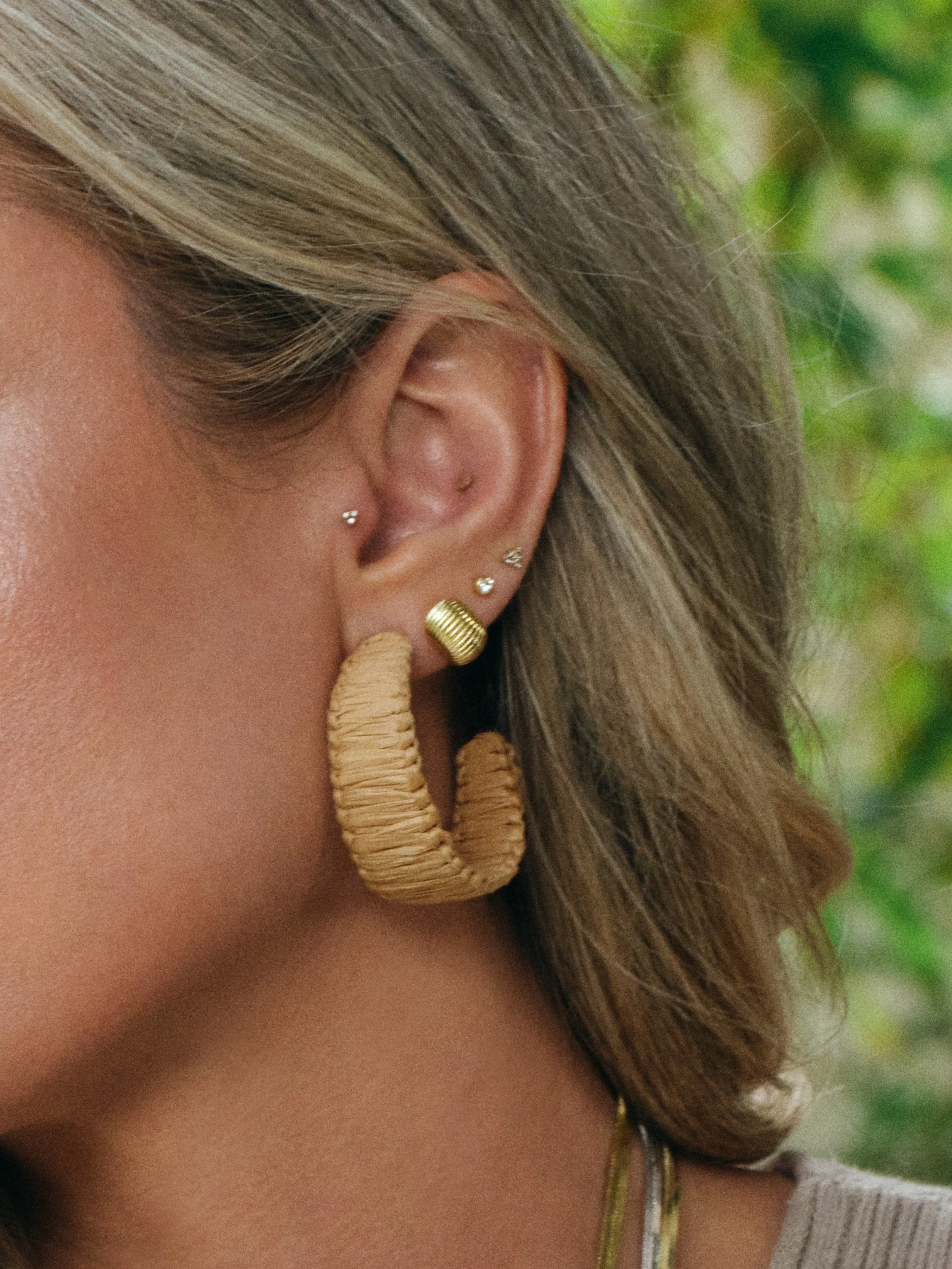 Raffia Woven Hoop Earrings sold by Uncommon James product image thumbnail 5