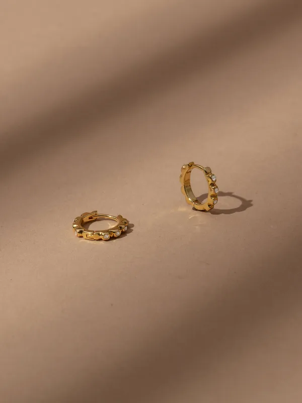 Vermeil Diamond Pavé Huggies made by Uncommon James