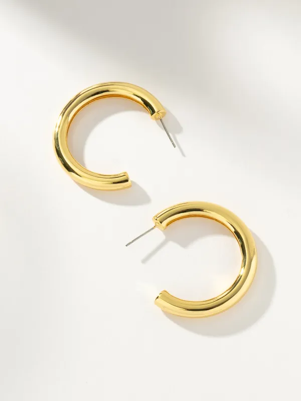 Classic Thick Gold Hoop Earrings sold by Uncommon James