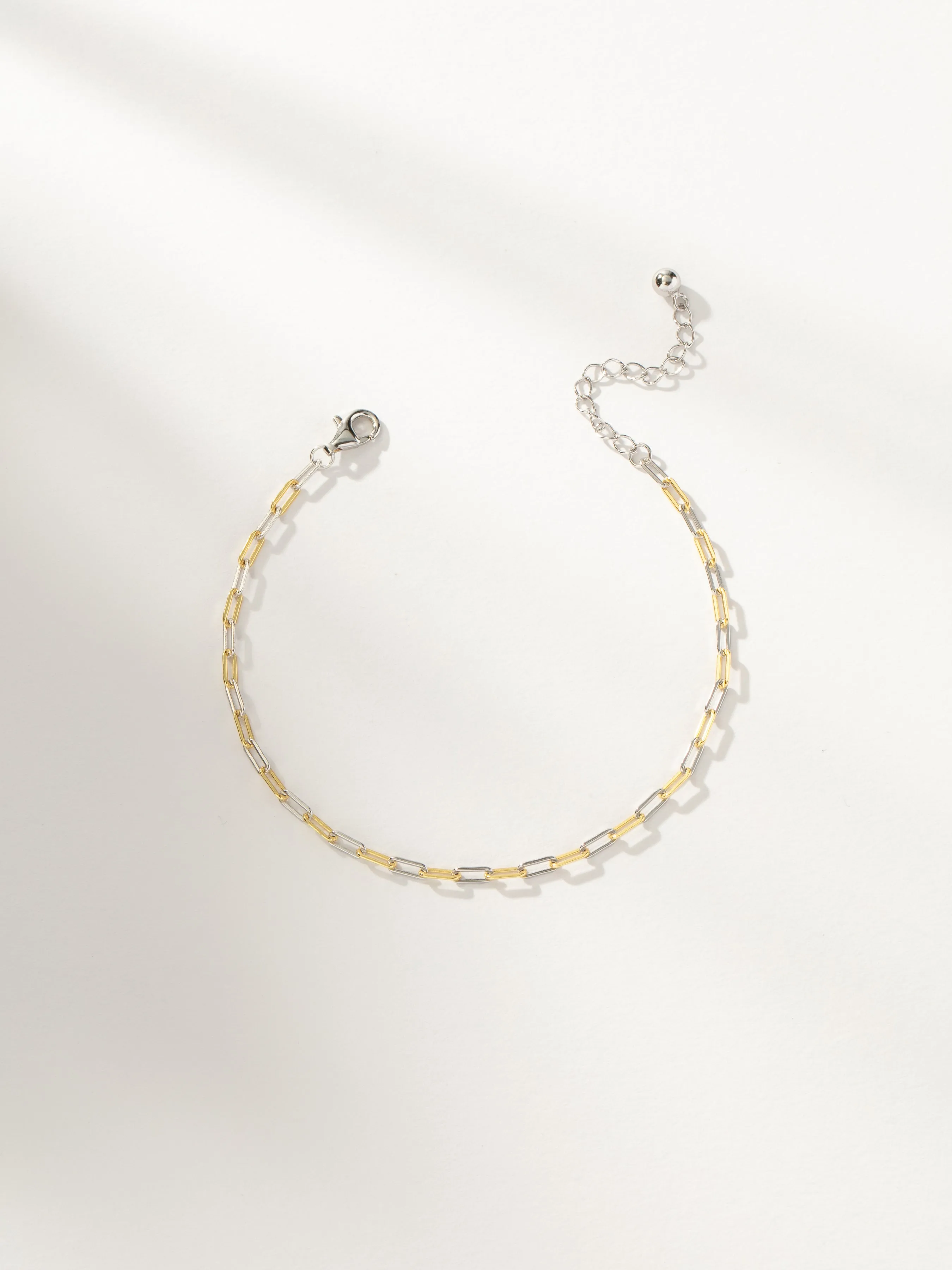 Mixed Metal Dainty Paperclip Chain Bracelet sold by Uncommon James
