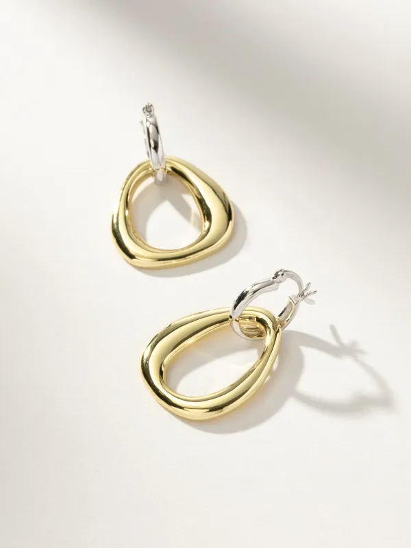 Mixed Metal Statement Hoop Earrings sold by Uncommon James