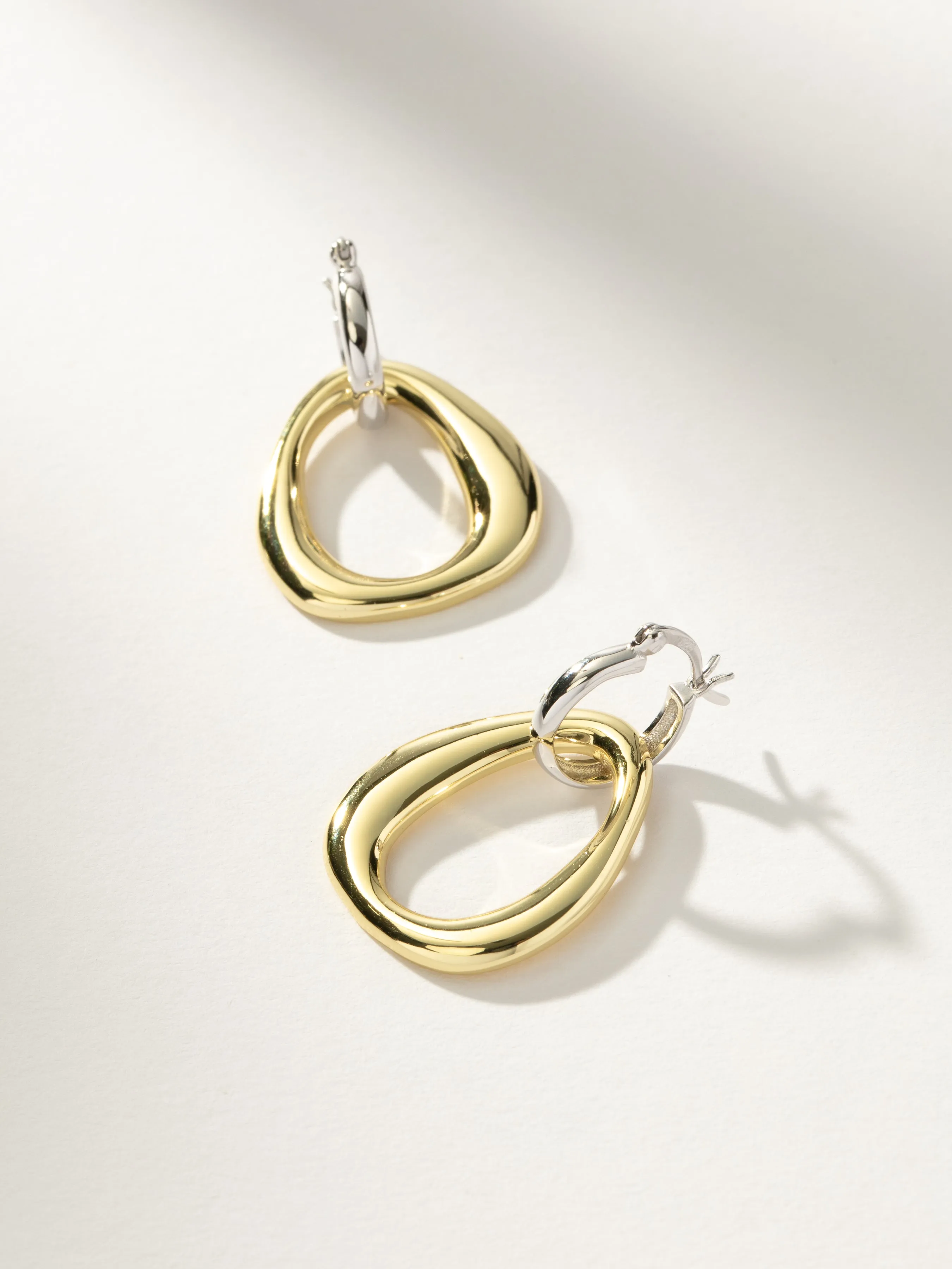 Mixed Metal Statement Hoop Earrings sold by Uncommon James