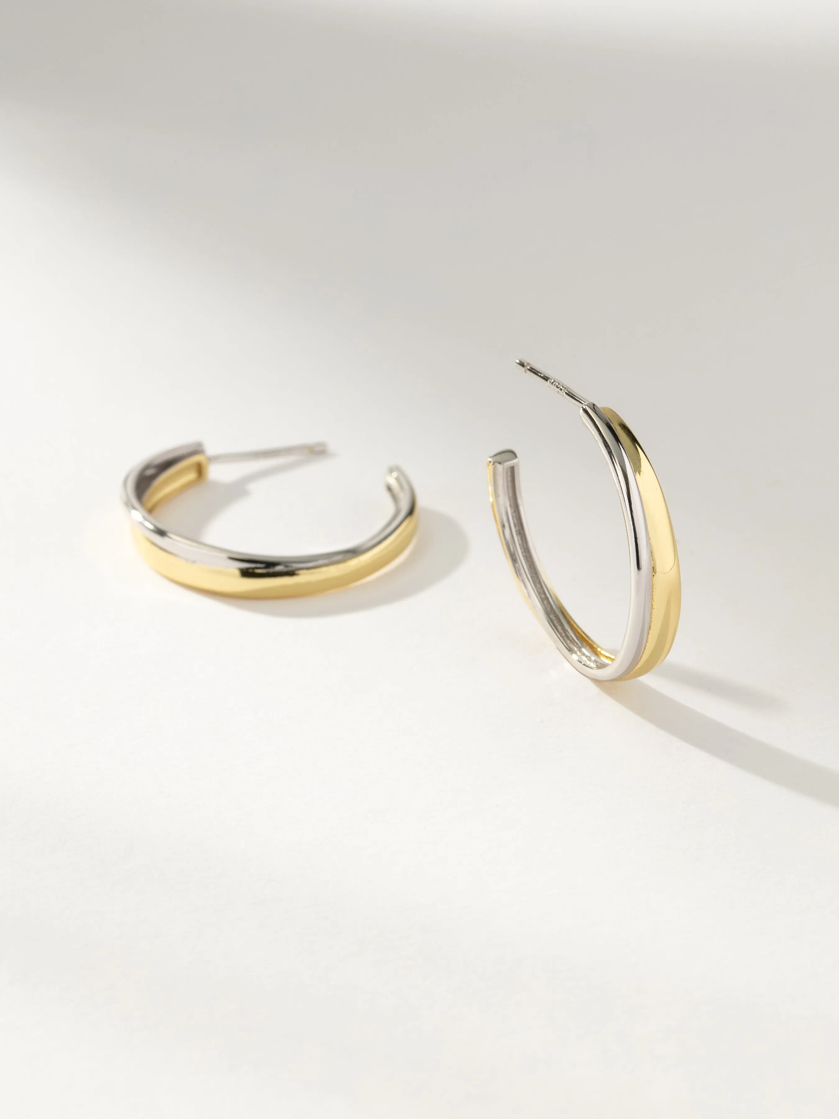 Mixed Metal Hoop Earrings sold by Uncommon James