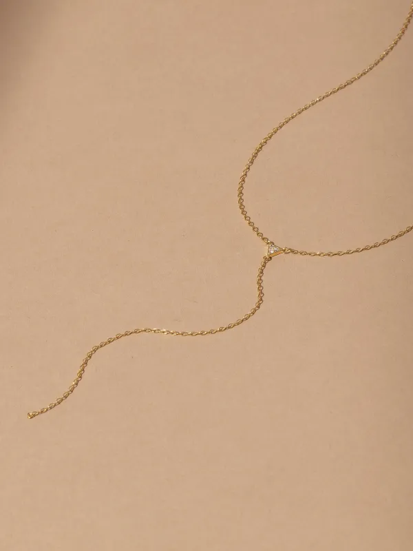 Vermeil Triangle Diamond Lariat Necklace sold by Uncommon James