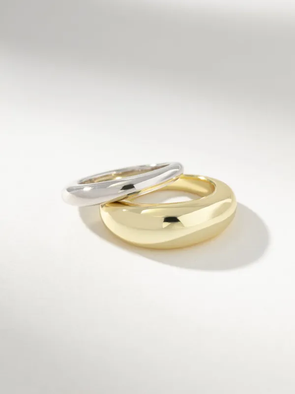 Mixed Metal Dome Ring Stack (Set of 2) made by Uncommon James