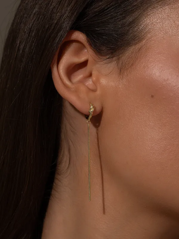 Forever Knot and Chain Huggie Earrings made by Uncommon James