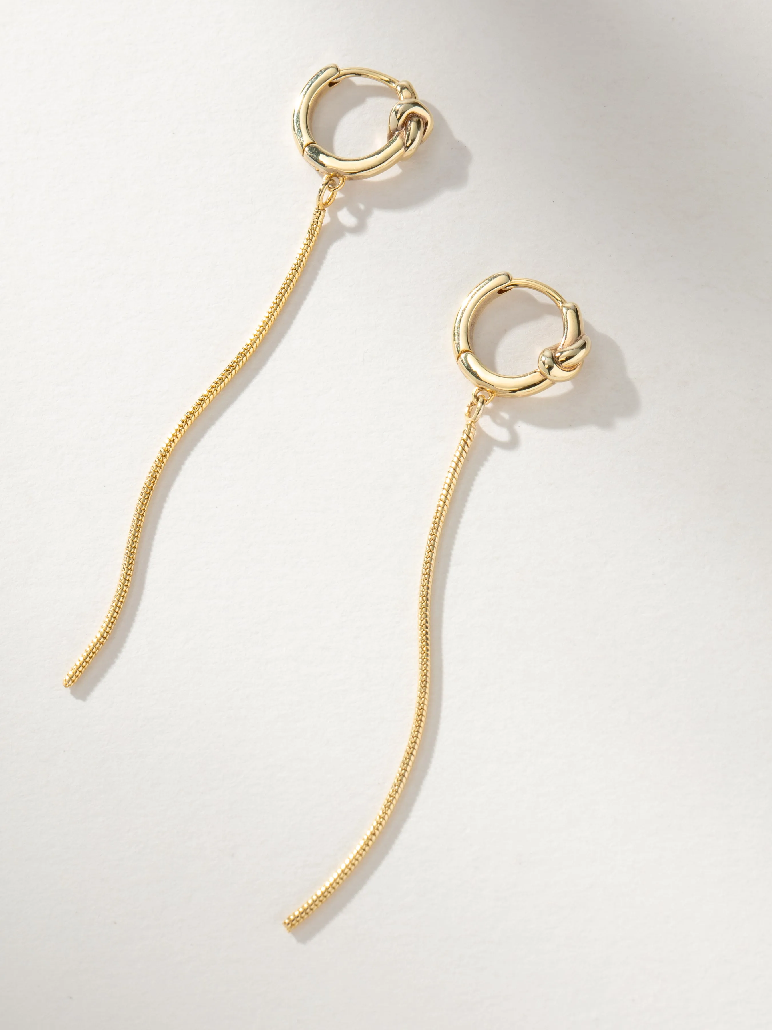 Forever Knot and Chain Huggie Earrings sold by Uncommon James product image thumbnail 2