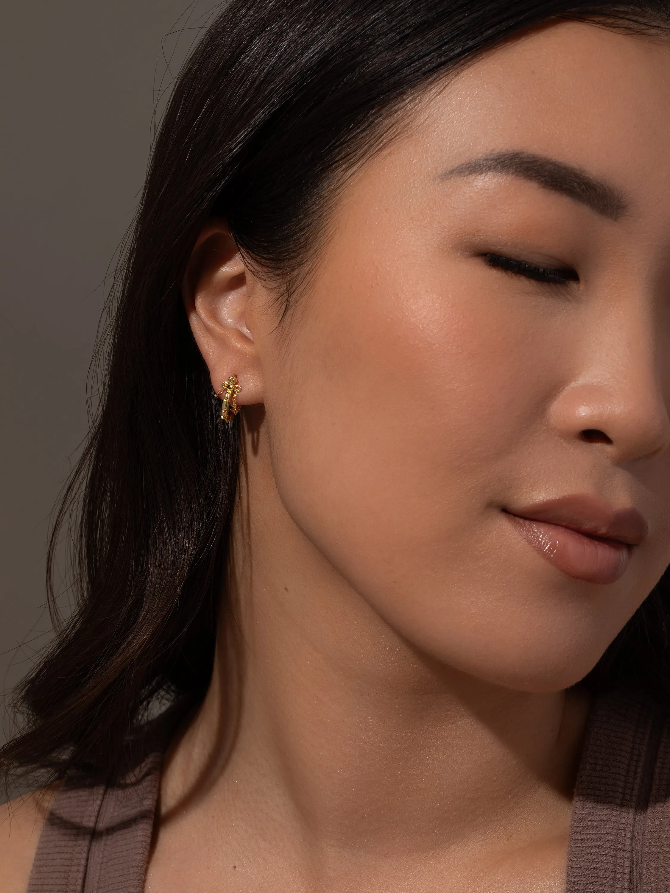 Risk Chain Huggie Earrings sold by Uncommon James product image thumbnail 2