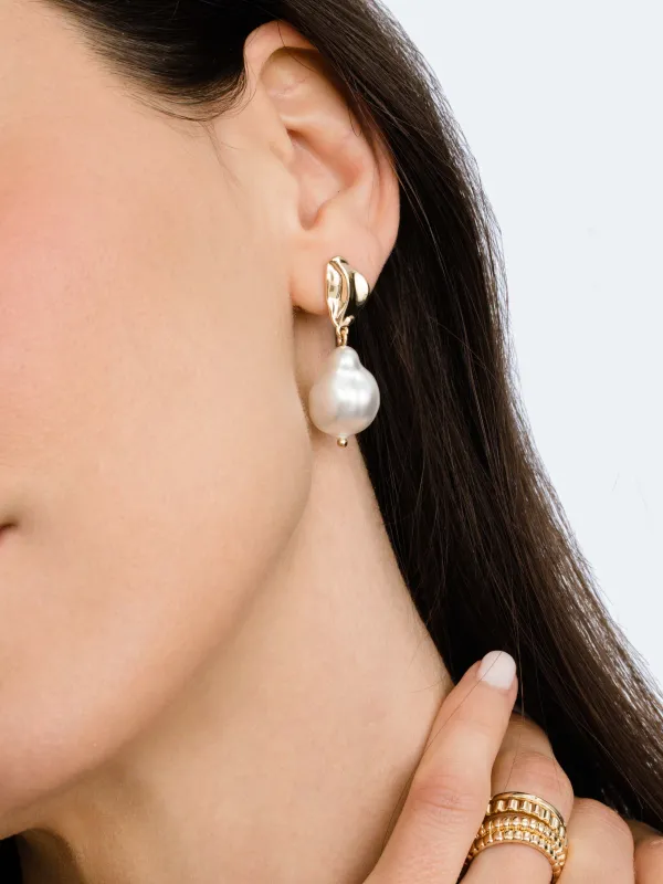 Sole Pearl Drop Statement Earrings made by Uncommon James