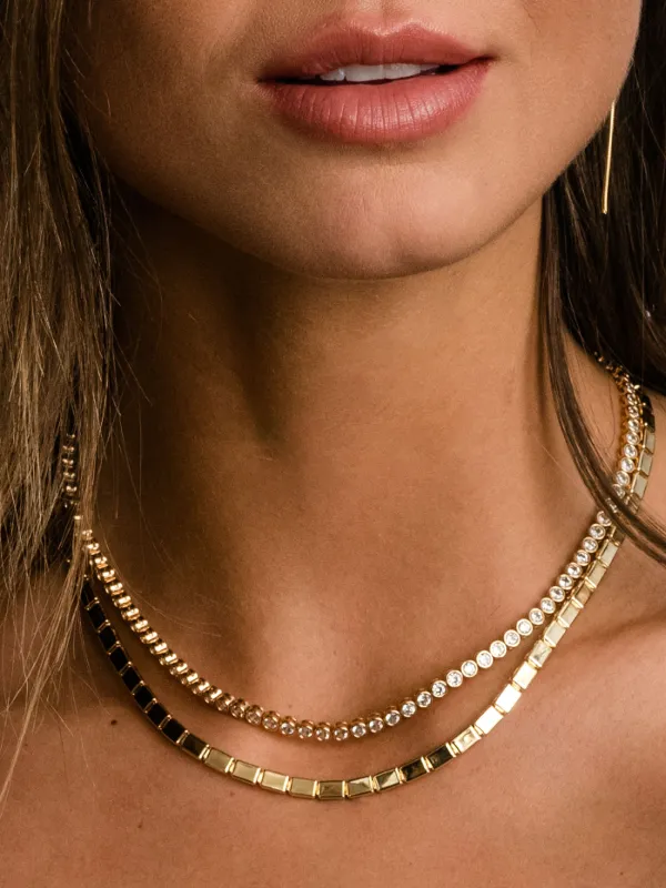 Rich Tennis Necklace Stack made by Uncommon James