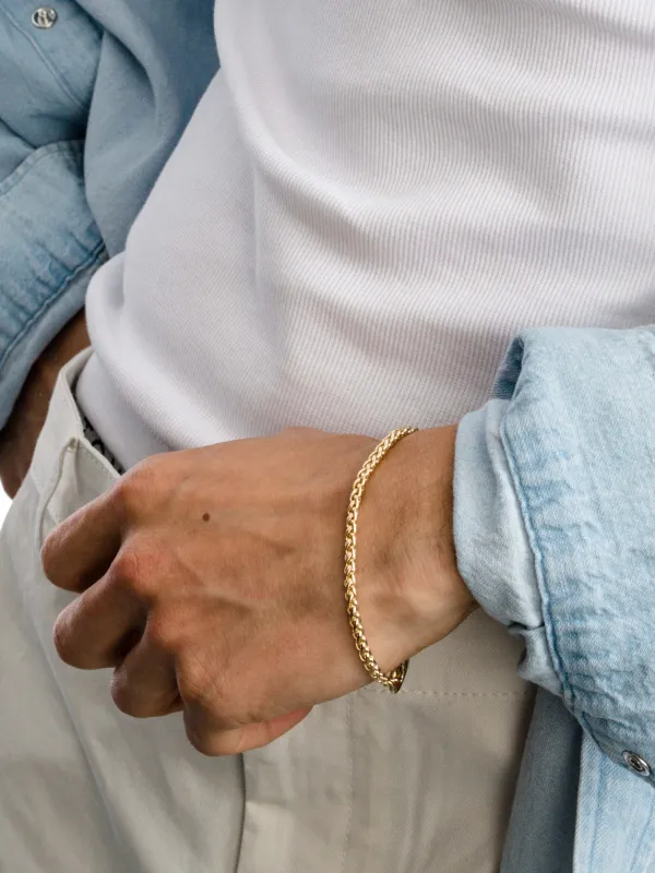 Men's Wheat Chain Bracelet 4mm made by Uncommon James