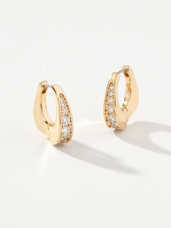 Julia Pavé Huggie Earrings made by Uncommon James