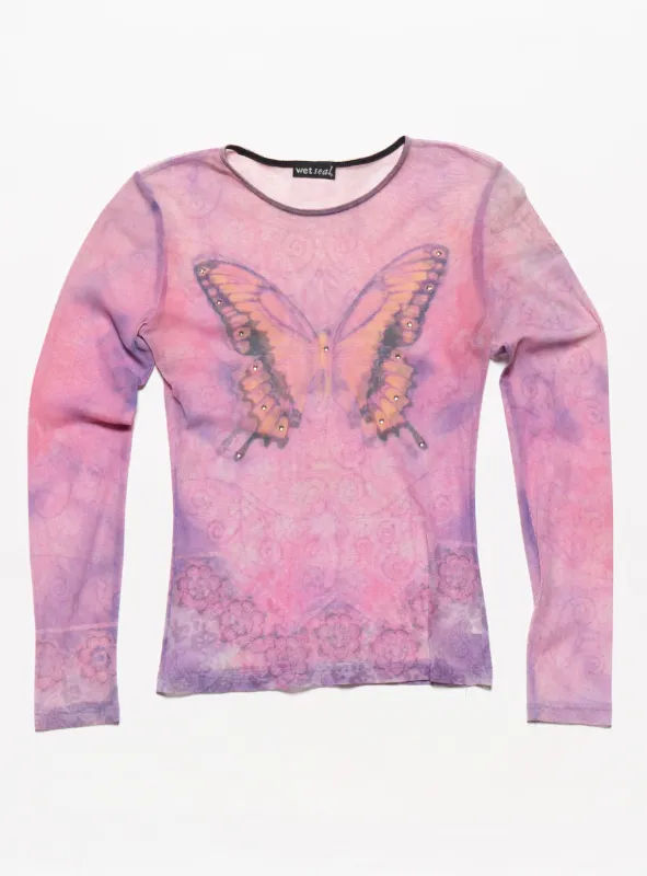 Vintage Wet Seal Butterfly Mesh Top sold by UNIF