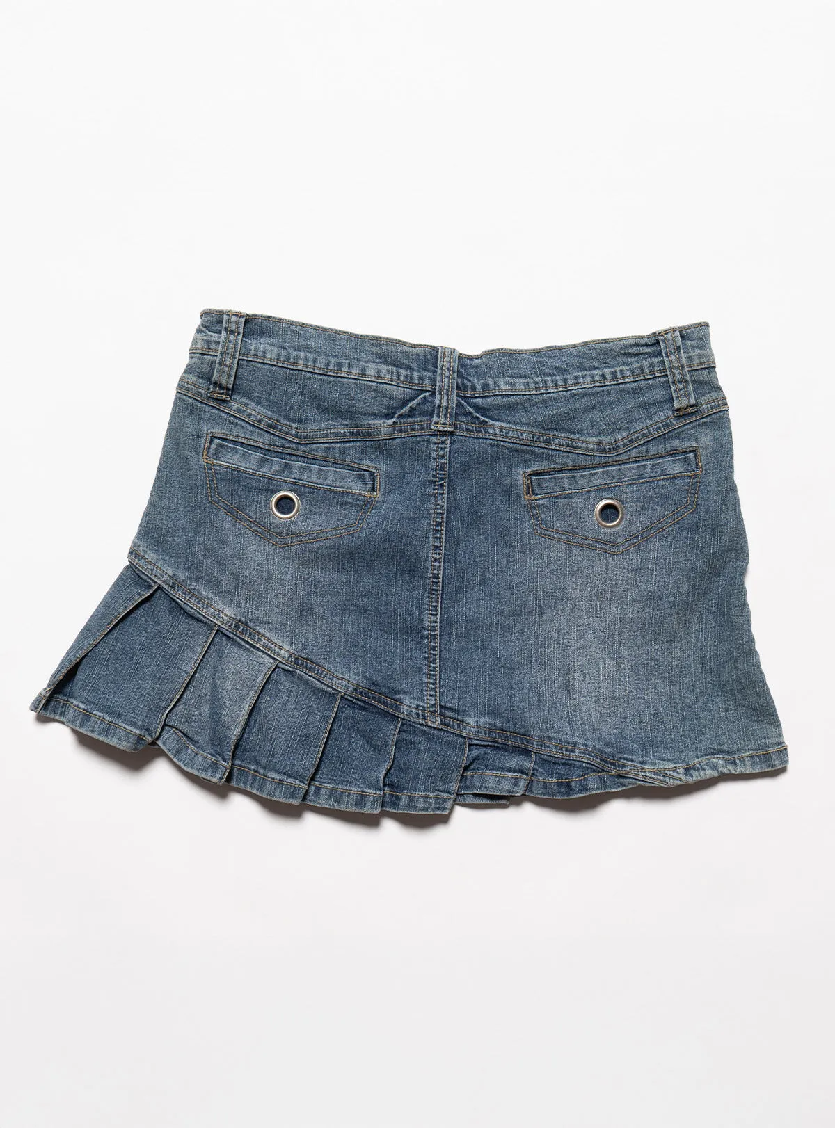 Vintage Vanilla Star Denim Pleated Mini Skirt sold by UNIF product image thumbnail 4