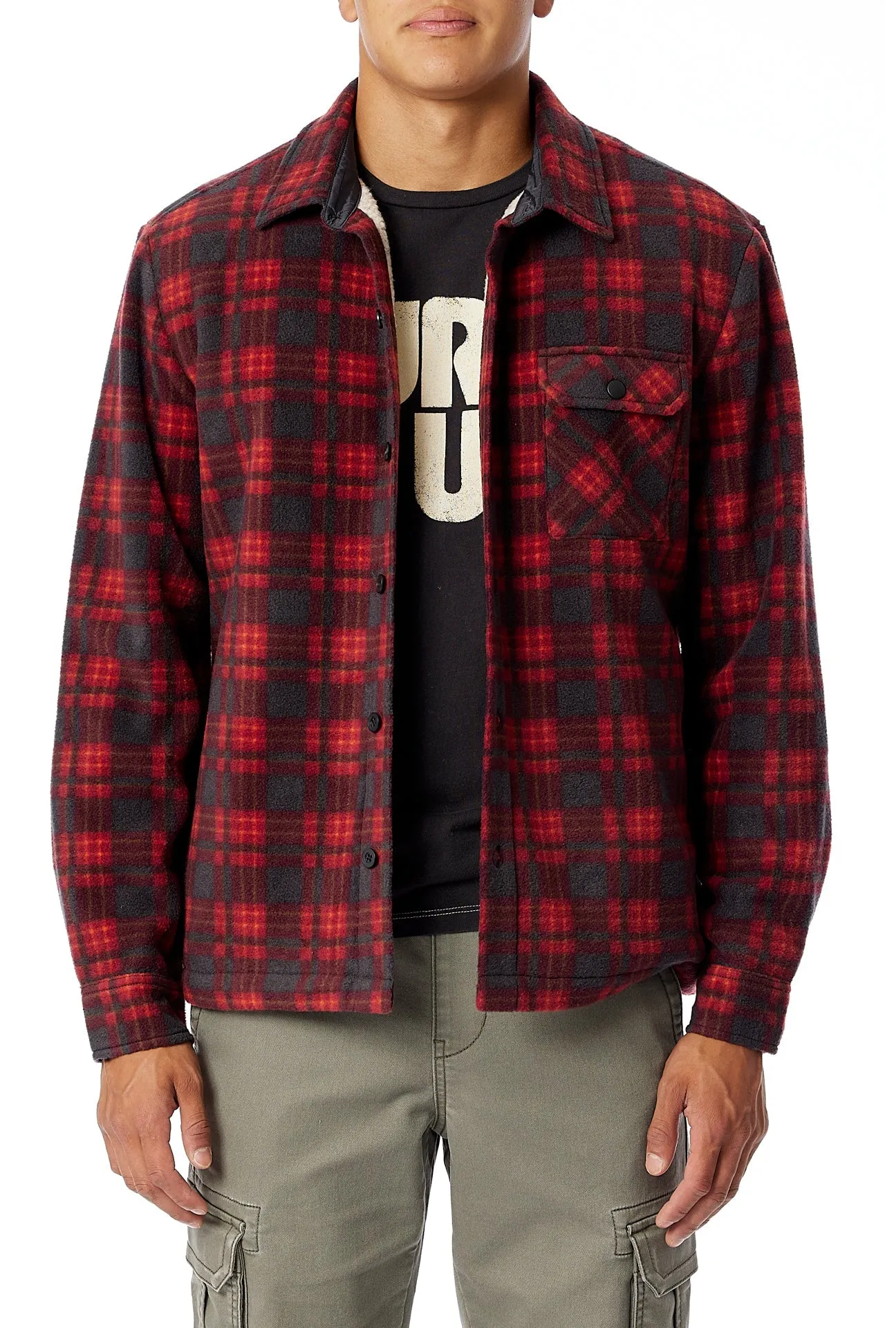 Woodsman Plaid Microfleece Jacket sold by UNIONBAY