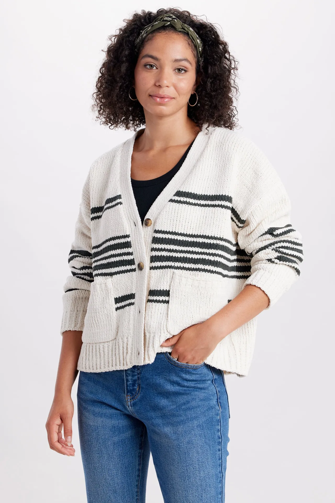 Stonewall Stripe Chenille Cardigan sold by UNIONBAY